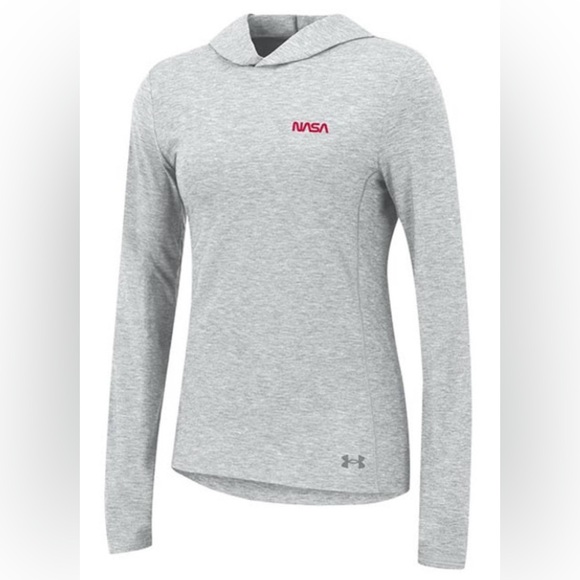 NASA Under Armor long sleeve hoodie large colour aluminum - Picture 1 of 6
